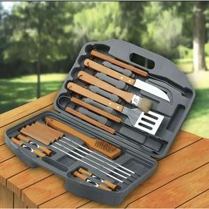 BBQ Set 18 Piece Stainless Steel Barbecue Grill Outdoor Cooking Utensils Tools